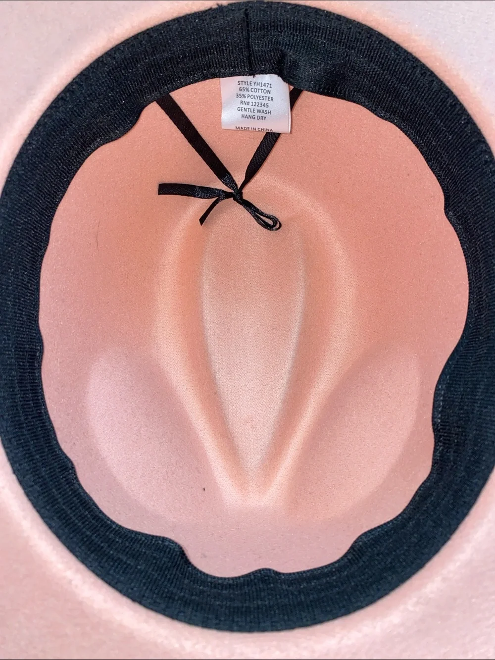 SAN DIEGO HAT CO Fedora pearl floral band wide brim blush pink felt size OSFA